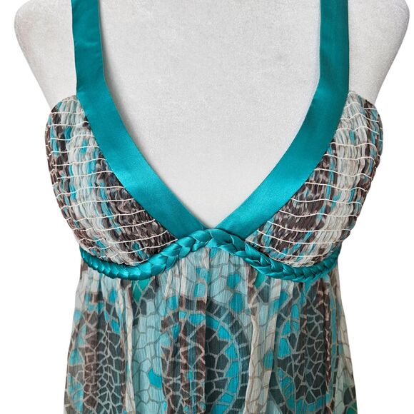 Laundry by Shelli Segal Y2K Silk Fairy Babydoll Asymmetrical Dress Empire Waist - Picture 7 of 14